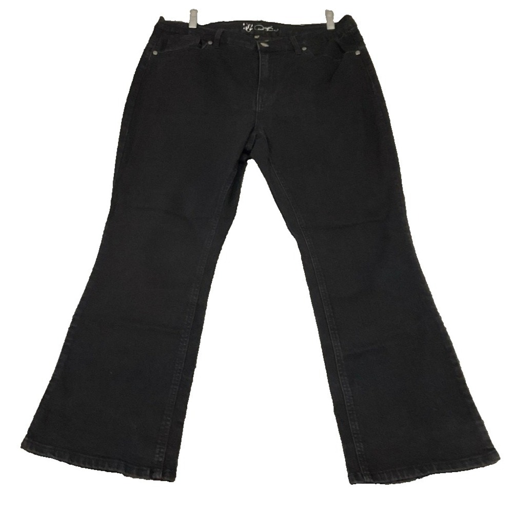 DG2 by Diane Gilman Virtual Stretch Bootcut Jean Dark Wash Black 16PW
